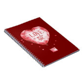 Red Hearts Love Balloon ノートブック (右側)