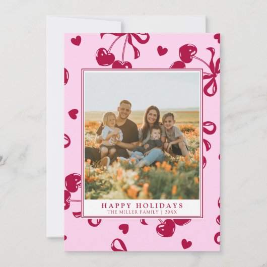 Red Hearts Love Holiday Cards シーズンカード (正面)
