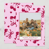 Red Hearts Love Holiday Cards シーズンカード (正面/裏面)