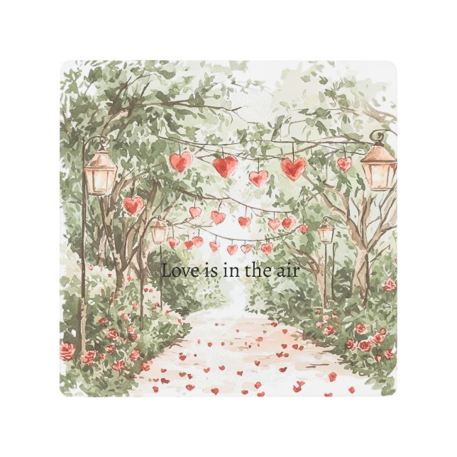 Red Hearts Love is in the air メタルプリント (正面)