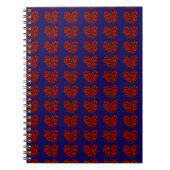 Red Hearts on Blue Spiral Notebook ノートブック (正面)