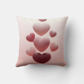 red hearts on pastel pink backdrop, valentine クッション (裏面)