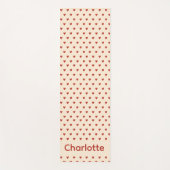 Red Hearts Pattern on Cream Background Yoga Mat ヨガマット (正面)