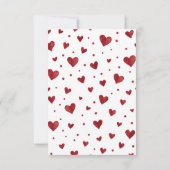 Red Hearts Pattern Valentine's Day Custom Card サンキューカード (裏面)