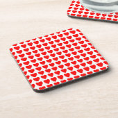 Red Hearts Seamless Pattern コースター (左側)