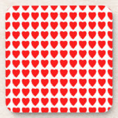 Red Hearts Seamless Pattern コースター (正面)