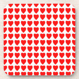 Red Hearts Seamless Pattern コースター