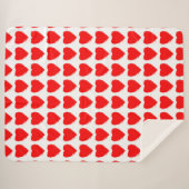 Red Hearts Seamless Pattern シェルパブランケット (正面(横))