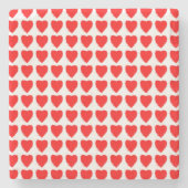 Red Hearts Seamless Pattern ストーンコースター (正面)