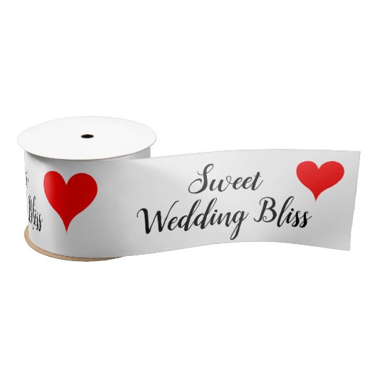 Red Hearts Sweet Wedding Bliss 3 INCH サテンリボン (リール)
