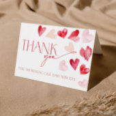 Red Hearts Valentines Day Baby Shower Thank You サンキューカード
