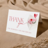 Red Hearts Valentines Day Baby Shower Thank You サンキューカード