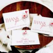 Red Hearts Valentines Day Baby Shower Thank You サンキューカード