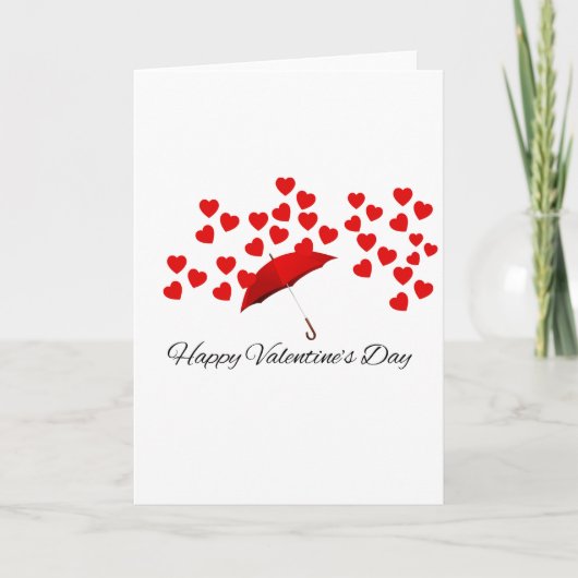 Red Hearts Valentine's Day Card – Romantic カード (正面)
