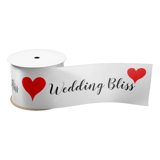 Red Hearts Wedding Bliss 3 INCH サテンリボン (リール)