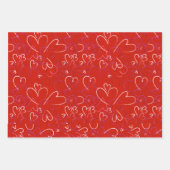 Red Hearts Wrapping Paper  ラッピングペーパーシート (正面3)