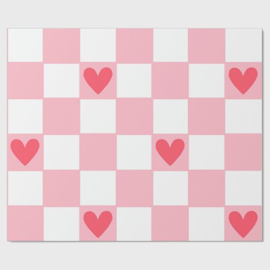 Red Hearts Wrapping Paper ラッピングペーパー (フラット)