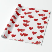 Red Hearts Wrapping Paper ラッピングペーパー (アンロールド)