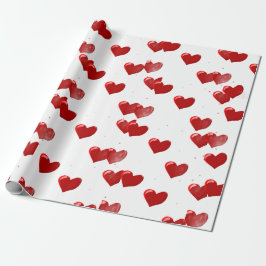 Red Hearts Wrapping Paper ラッピングペーパー