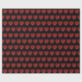 Red Hearts Wrapping Paper love valentines day ラッピングペーパー