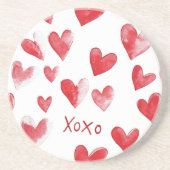 Red Hearts XOXO Love コースター (正面)