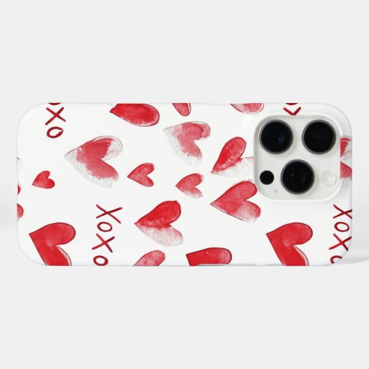 Red Hearts XOXO Love Case-Mate iPhoneケース (裏面 (横))