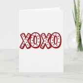 Red Hearts Xoxo Pattern Card カード (正面)