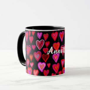 Red hearty design mug マグカップ