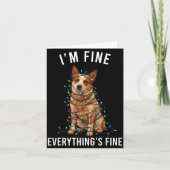 Red Heeler Christmas I'm Fine Everything Is Fine  カード (正面)