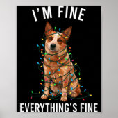 Red Heeler Christmas I'm Fine Everything Is Fine ポスター (正面)