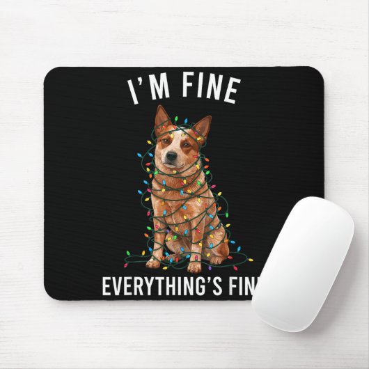 Red Heeler Christmas I'm Fine Everything Is Fine マウスパッド (マウス)