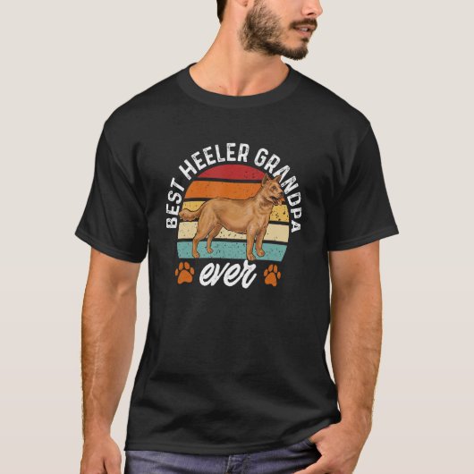 Red Heeler Dad Best Heeler Grandpa Australian Catt Tシャツ (正面)