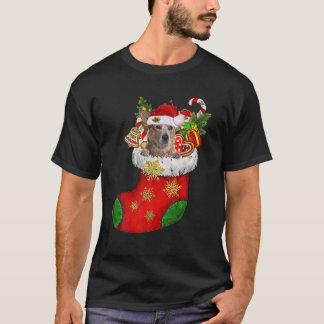 RED Heeler In Sock Christmas Santa Hat Christmas D Tシャツ