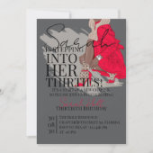 Red Heels & Dress Thirties Elegant Birthday 招待状 (正面)