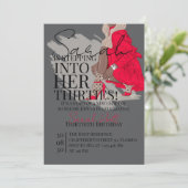 Red Heels & Dress Thirties Elegant Birthday 招待状 (スタンド正面)