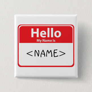 Red Hello私の名前は、() 缶バッジ