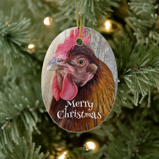 Red Hen Chicken Photo Holiday セラミックオーナメント (ツリー)