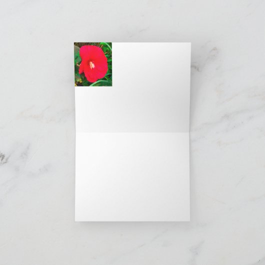 Red Hibicus Note card ノートカード (内部)