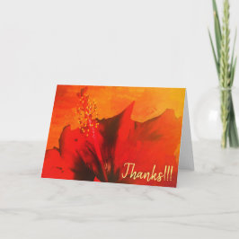 red hibiscus 1-18 greeting card サンキューカード