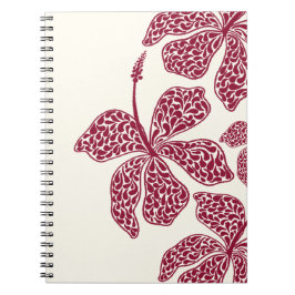 Red Hibiscus Art Floral  Notebook ノートブック