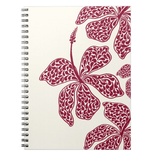 Red Hibiscus Art Floral  Notebook ノートブック (正面)