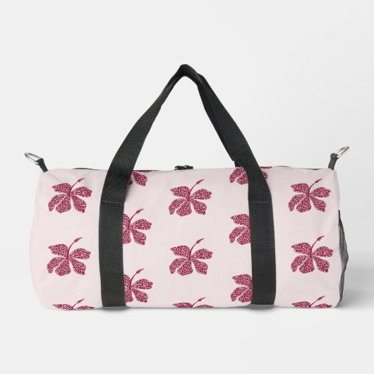 Red Hibiscus Floral Pattern  ダッフルバッグ (正面)
