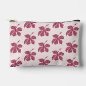 Red Hibiscus Floral Pattern Print Cut Sew Bag アクセサリーポーチ (正面)