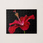 Red Hibiscus Flower Side View ジグソーパズル (横)