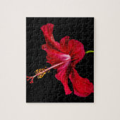 Red Hibiscus Flower Side View ジグソーパズル (縦)