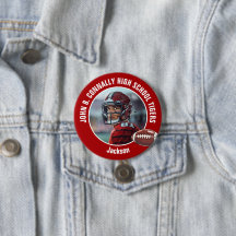 Red High School Football Player Photo Large Brag