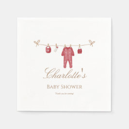 Red Holiday Baby Shower Napkin for Baby Boy スタンダードカクテルナプキン