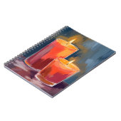 Red Holiday Candles Watercolor Holiday ノートブック (左側)