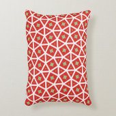 Red Holiday Geometric Star Design アクセントクッション (正面(垂直))