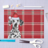 Red Holiday Plaid Christmas Dalmatian Dog Lover 薄葉紙 (クラフト)